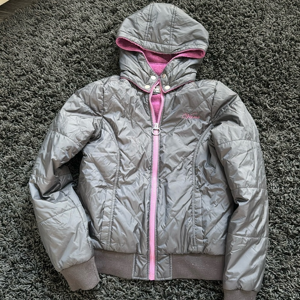 🍍VANS ANORAK COAT🍍TERRY CLOTH LINED🍍SZ MED🍍pit to pit 17”🍍length 24”🍍AK